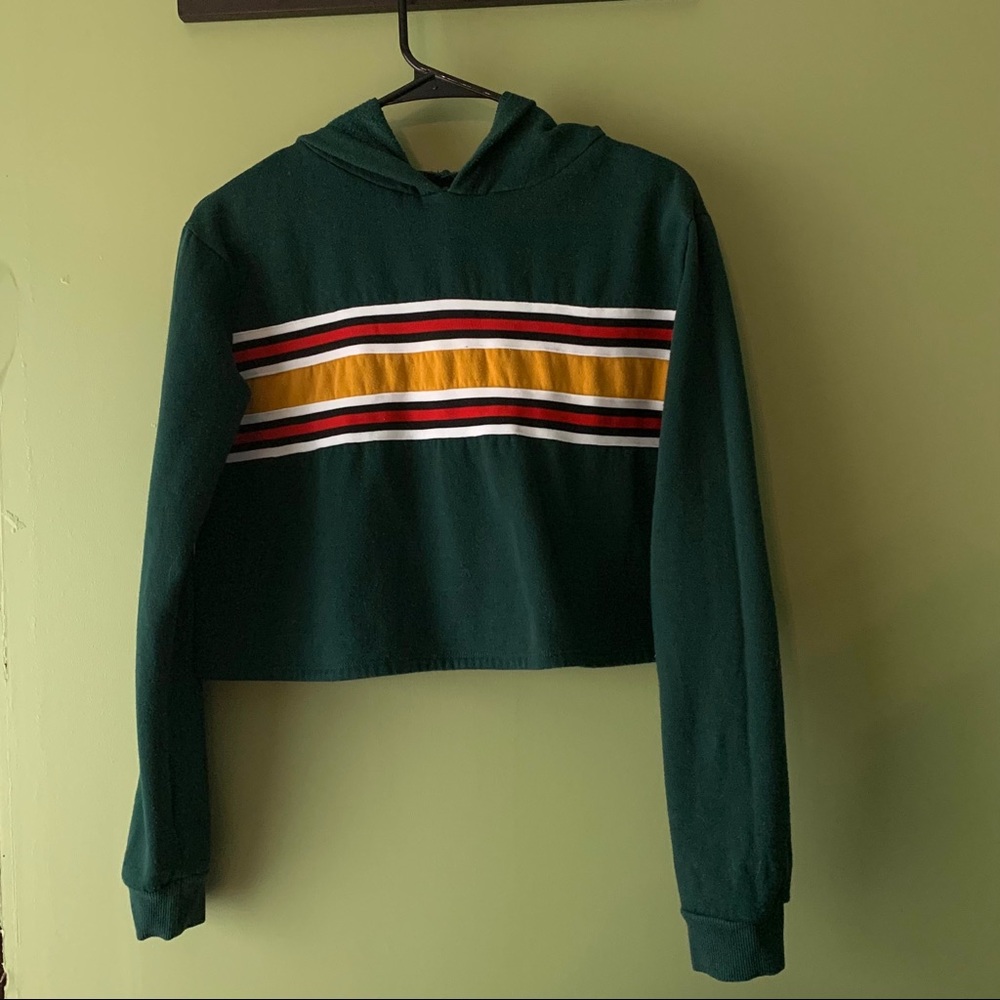 Zumiez Cropped, Striped Hoodie